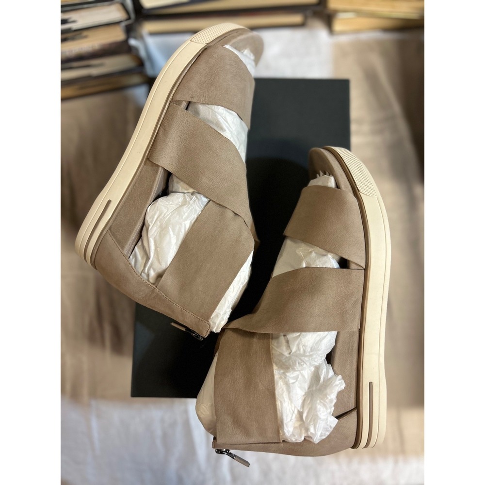 Eileen Fisher Taupe Strappy Wedge Sandals